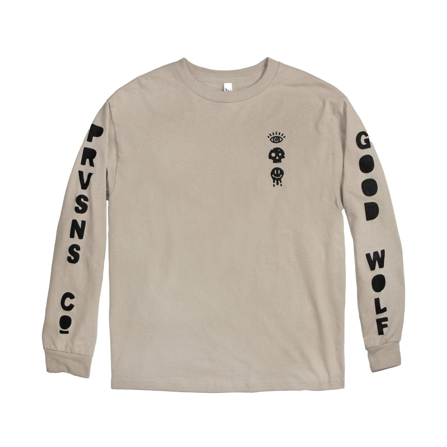 Good Wolf Happy Meal Sand Long-Sleeve - Soft 100% cotton crewneck tee, perfect for casual wear or layering on cooler days