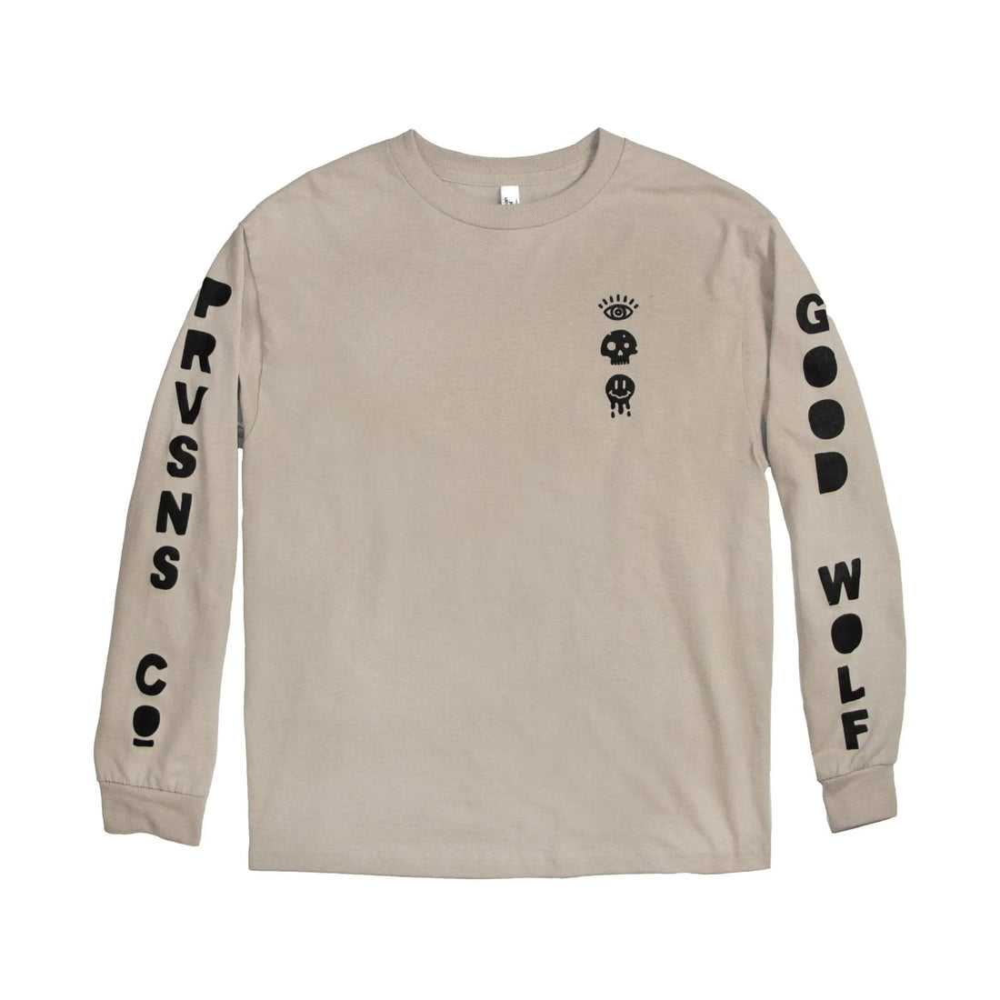 Good Wolf Happy Meal Sand Long-Sleeve - Soft 100% cotton crewneck tee, perfect for casual wear or layering on cooler days